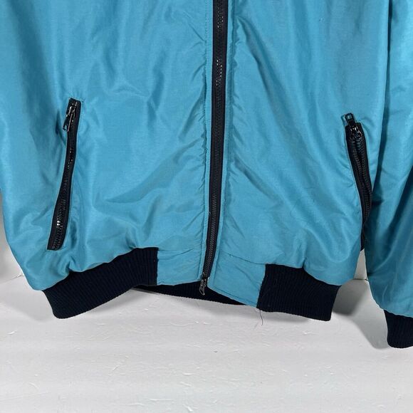 Vintage Rossignol Teal Fleece Lined Full Zip Jacket Winter Coat Men's XL - Picture 2 of 11